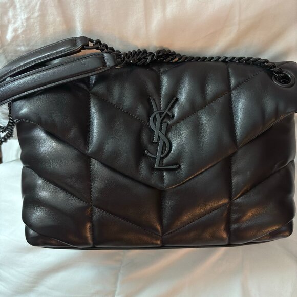 YSL lambskin black quilted shoulder bag - Picture 1 of 15